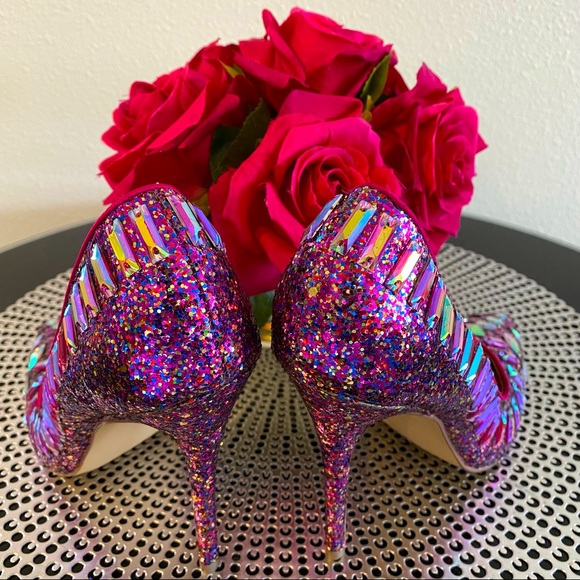 Steve Madden Galaxxie Glitzy Glam Fuchsia Party Pumps (Size 6).🌹 - Picture 7 of 16